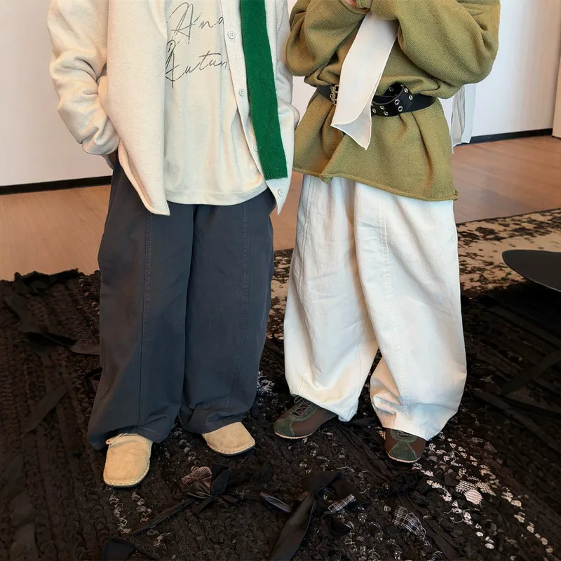 配色切り替えウォッシュカジュアルロングパンツ