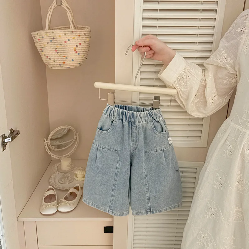 ヴィンテージウォッシュ大ポケットデニムワイドパンツ