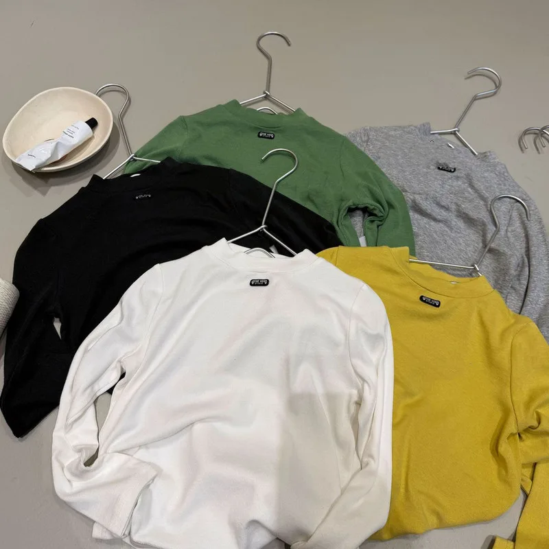 【KID】ベーシックシンプル無地長袖Tシャツトップス