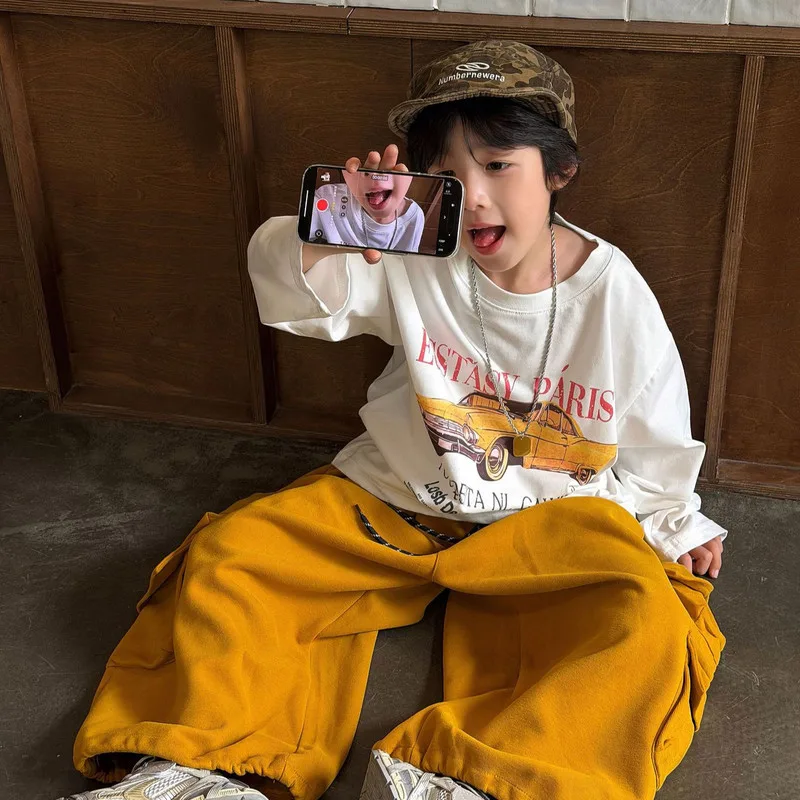 【KID】カトゥーンプリント長袖プルオーバーTシャツ