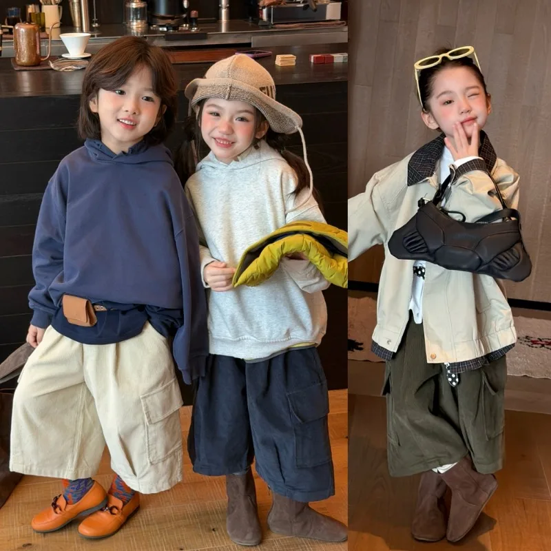 サイドポケットコーデュロイワイドパンツ