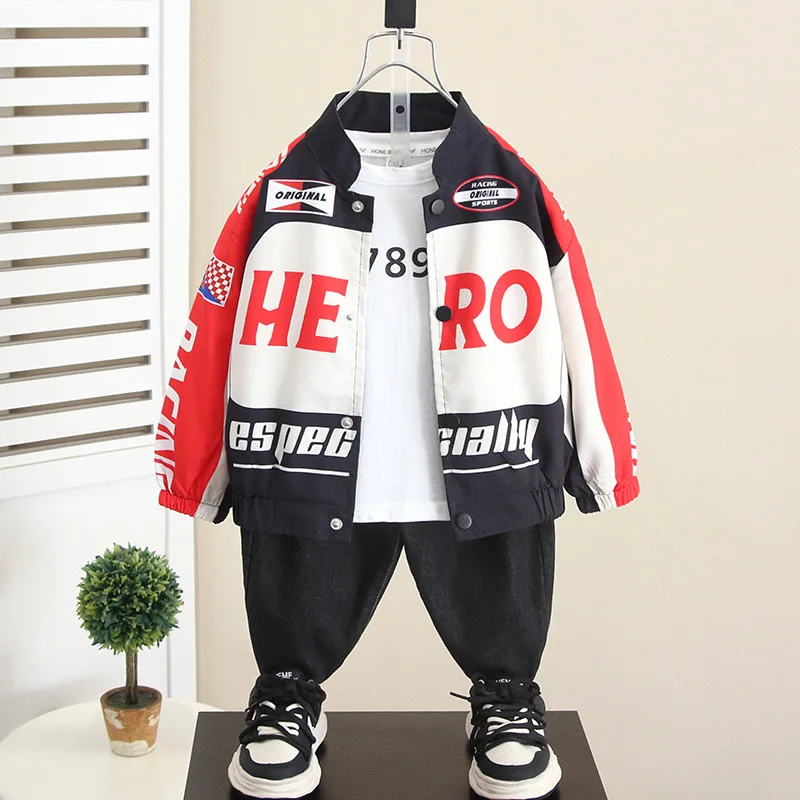 【KID】HEROロゴバイカー風レーシングジャケット
