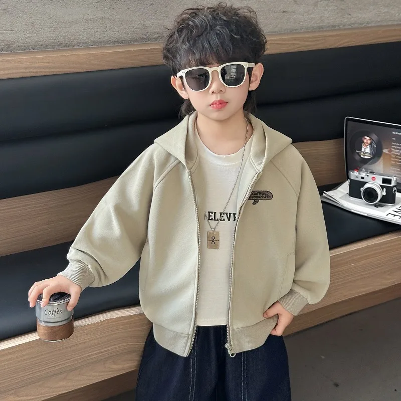【KID】英字プリントジップアップフーディージャケット