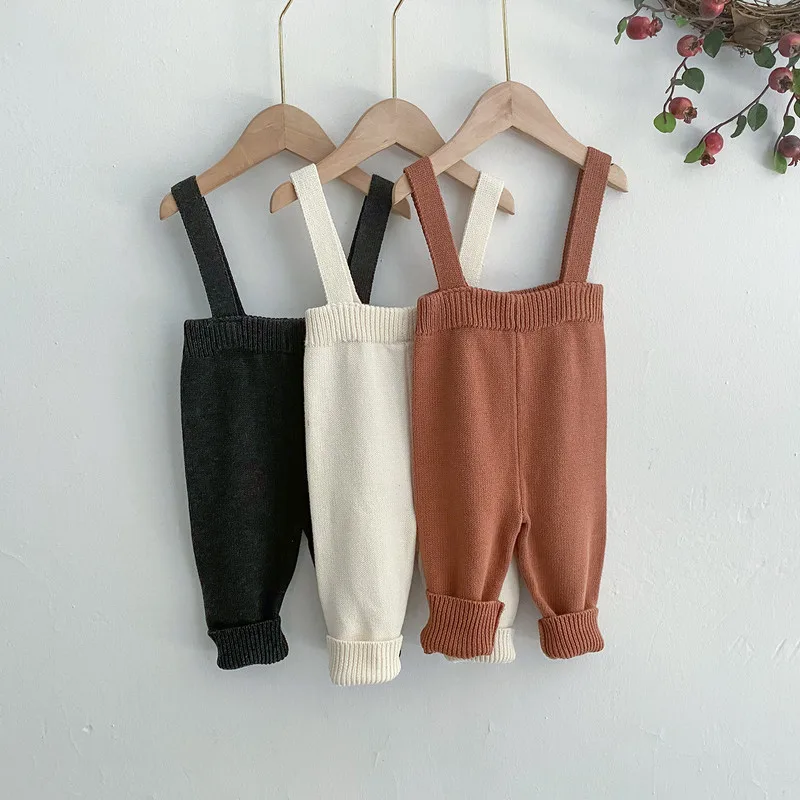 【BABY】ハイウエストニットサロペットパンツ