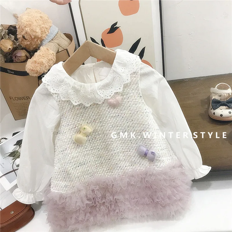 フリル襟キャンディTシャツワンピースセット