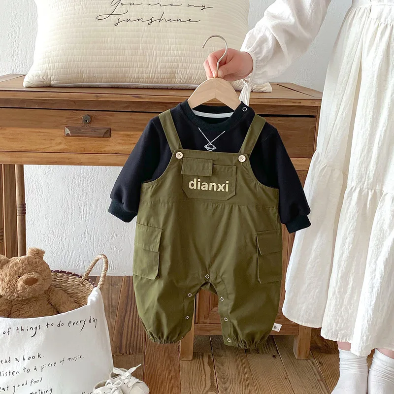 【セット】ワークスタイルサロペットロンパースTシャツセット
