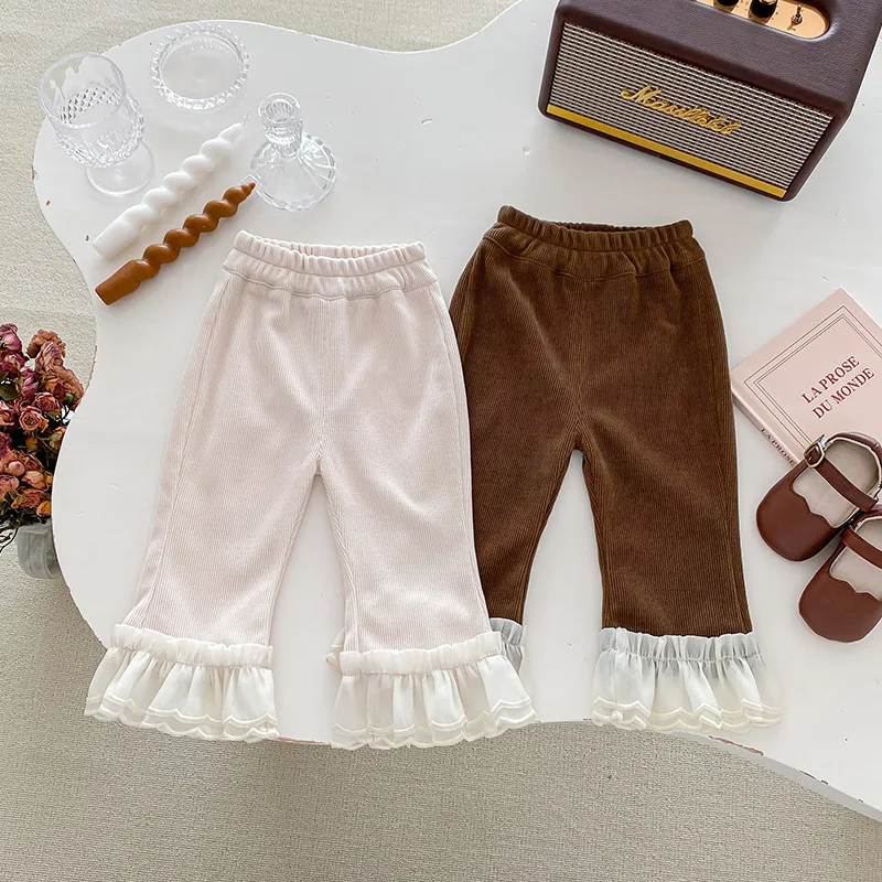 【BABY】フリルポイントコーデュロイフレアパンツ