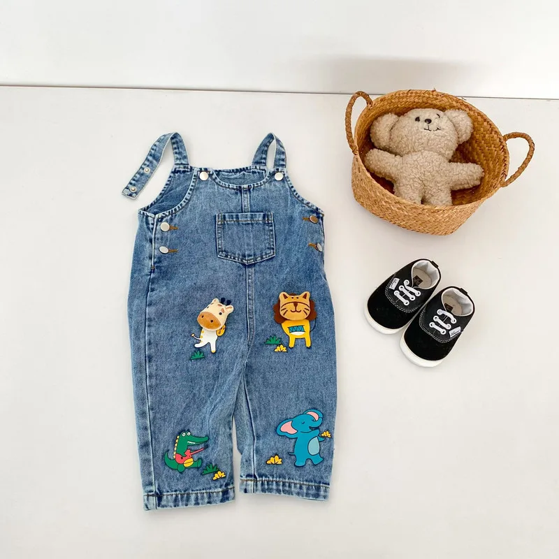 【BABY】アニマルパッチデニムサロペットパンツ