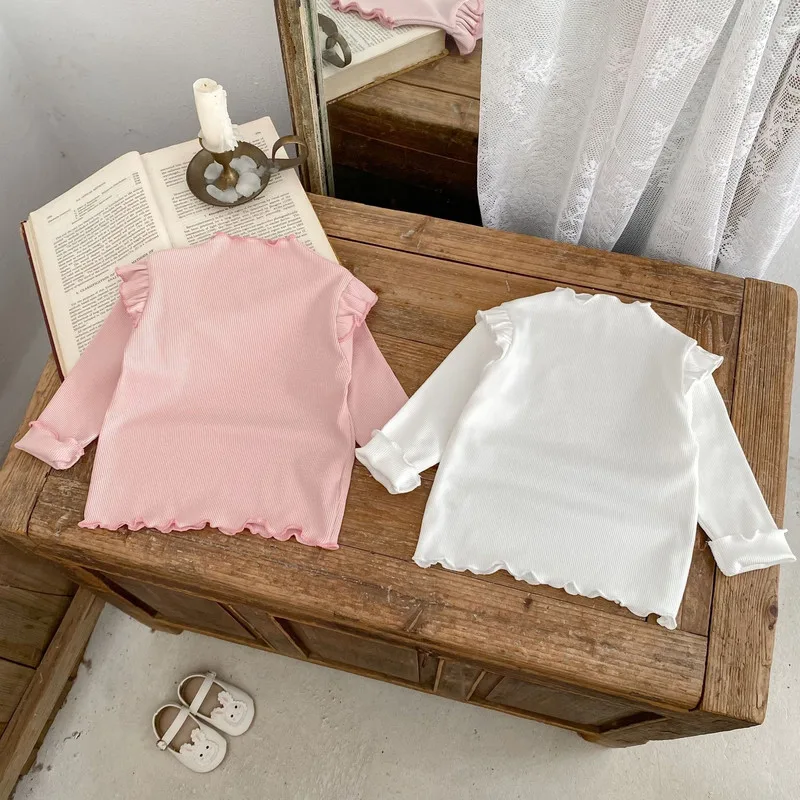 【BABY】フリル袖メロウリブ長袖Tシャツ
