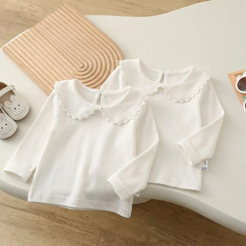 【BABY】ピュアレース丸襟長袖カットソーTシャツ