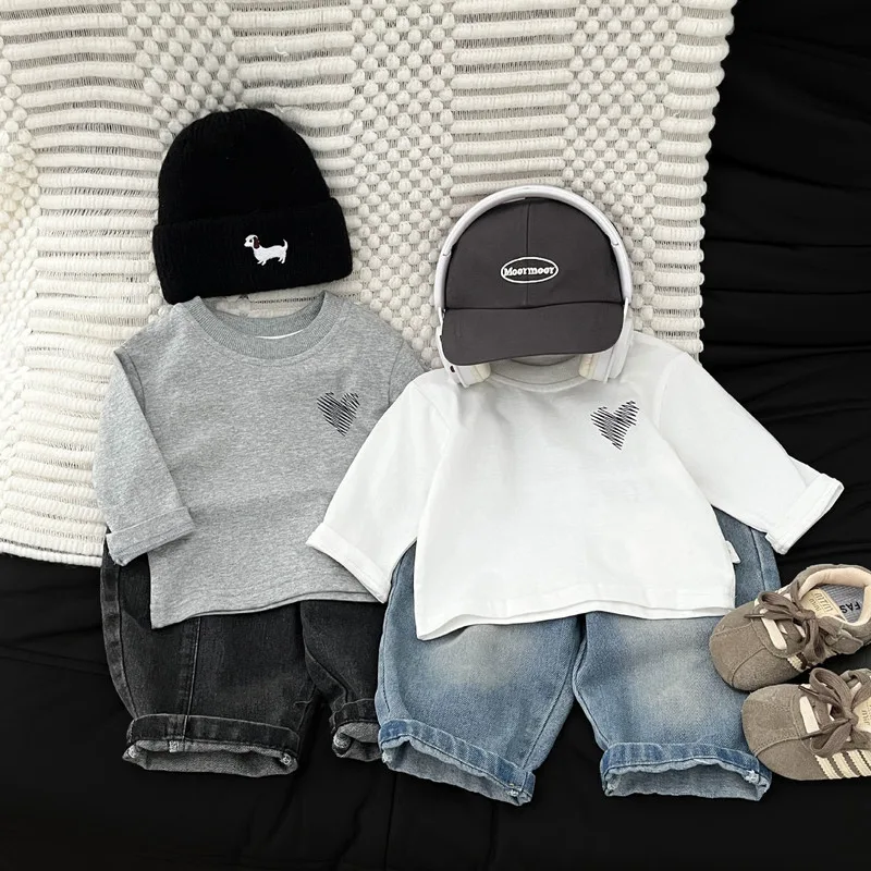 【BABY】ハートロゴ長袖Tシャツカジュアルカットソー