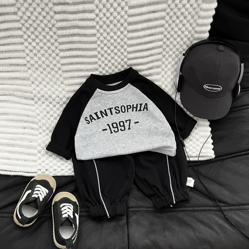 【BABY】セイントロゴプリント配色ラグラン長袖Tシャツ