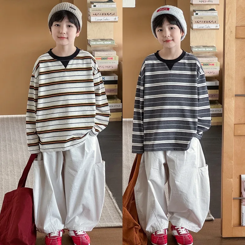 【KID】Vガゼットホッケーストライプ長袖Tシャツ