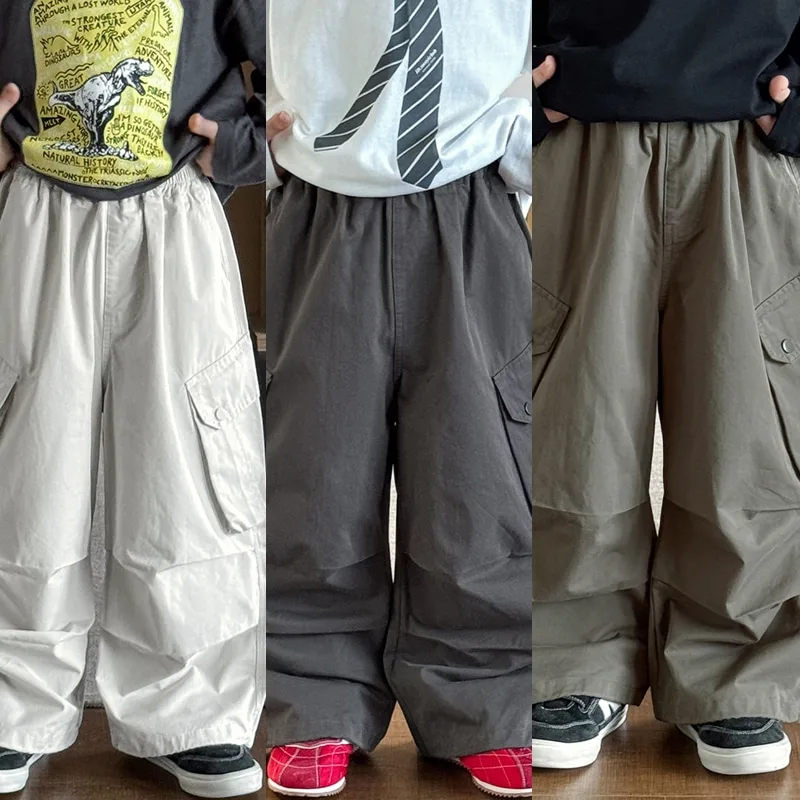【KID】ワイドシルエットサイドポケットカーゴパンツ