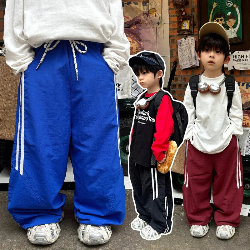 【KID】サイドラインスポーティワイドロングパンツ