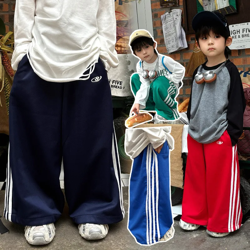【KID】サイドラインワイドスウェットロングパンツ