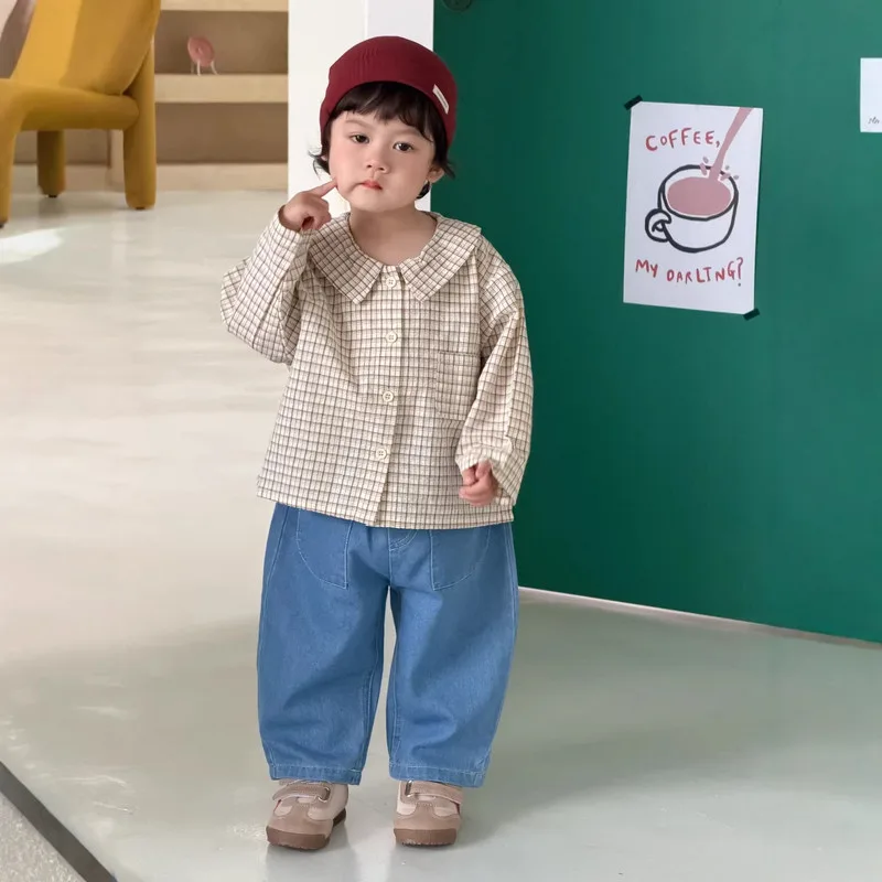 【リンクコーデ】チェックシャツ／デニムパンツ
