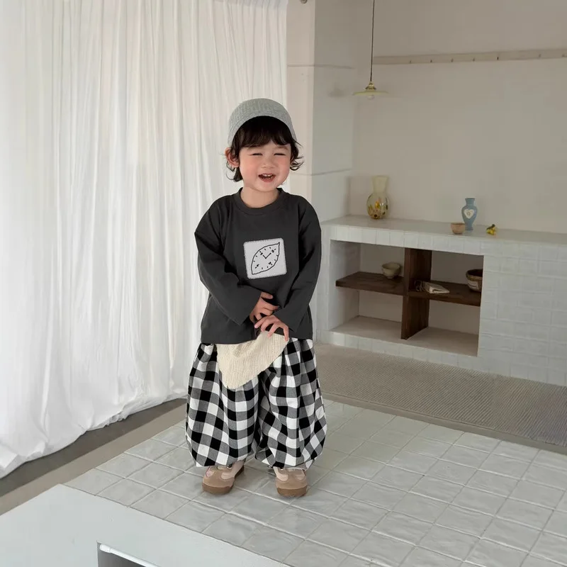 【セット】スイートクロックTシャツチェックパンツセットアップ