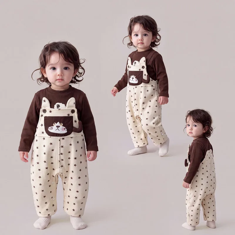 【セット】星柄Tシャツサロペットカバーオールセット