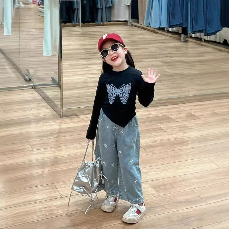 【KID】バタフライデザイン長袖Tシャツ