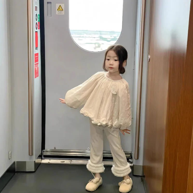 【KID】エンジェルリングフリル長袖ブラウス