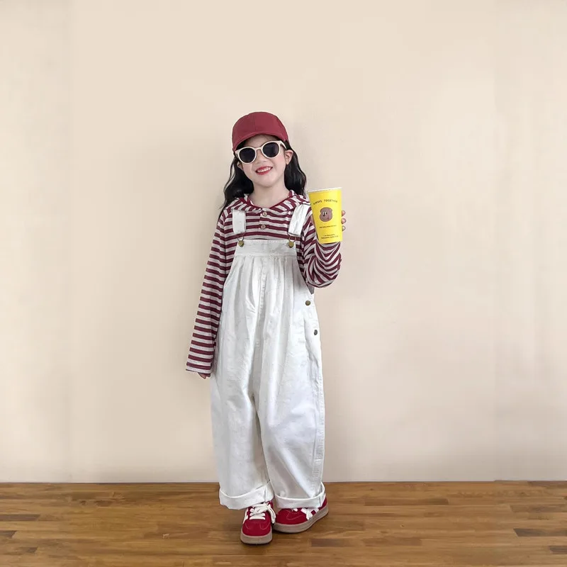 【KID】アイボリーサロペットロングパンツ