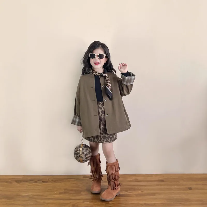 【KID】チェック柄ロング丈キッズジャケット