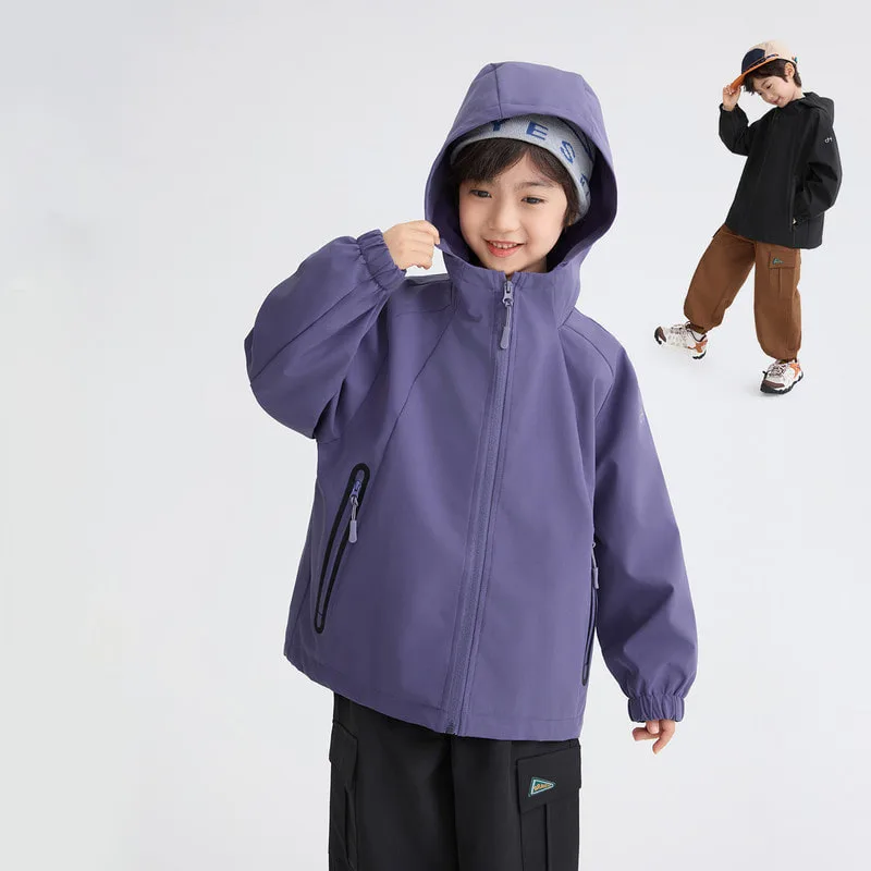 【KID】フード付きアウトドアシェルジャケット