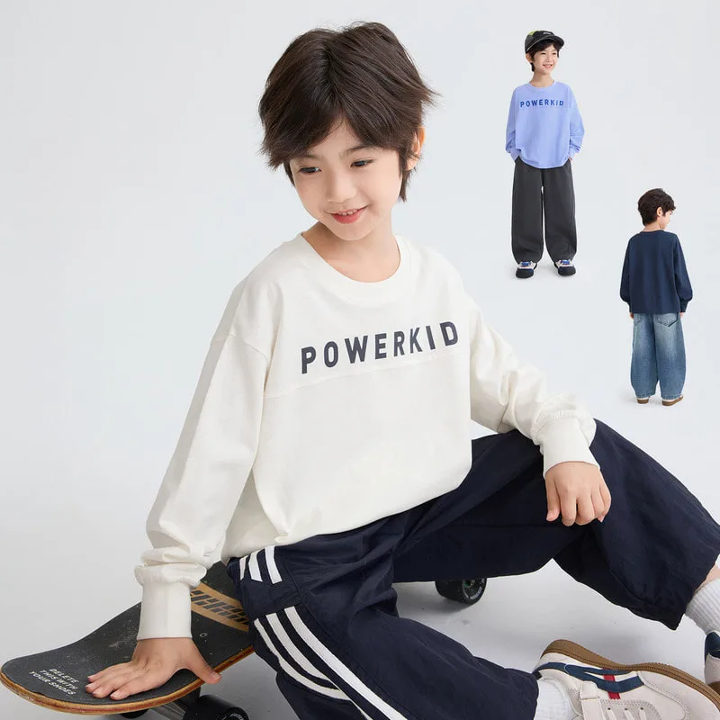 パワーライフ英字ロゴ入り長袖Tシャツ