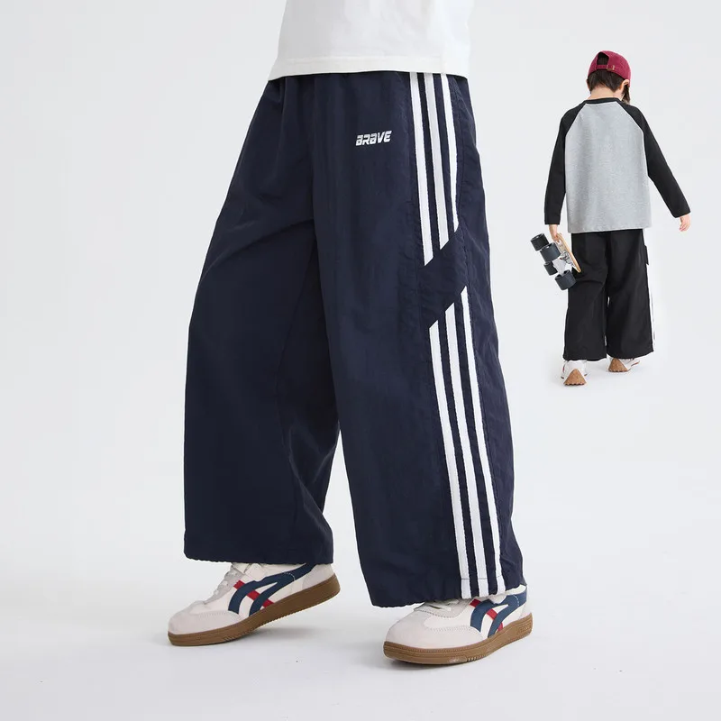 【KID】サイドラインストライプワイドパンツ