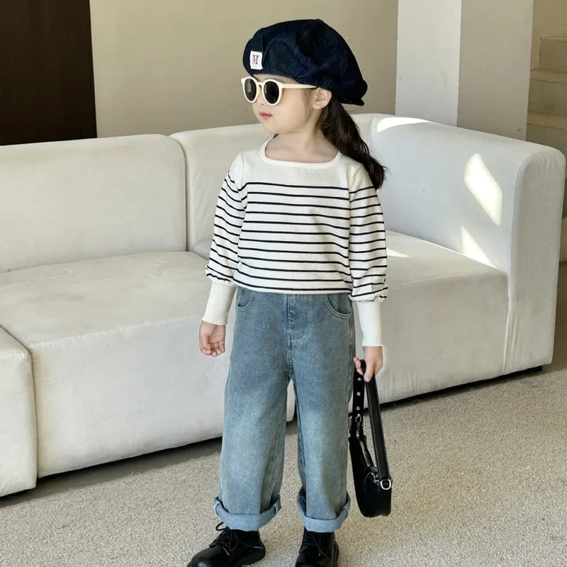 【KID】ロールアップデニムストレートパンツ