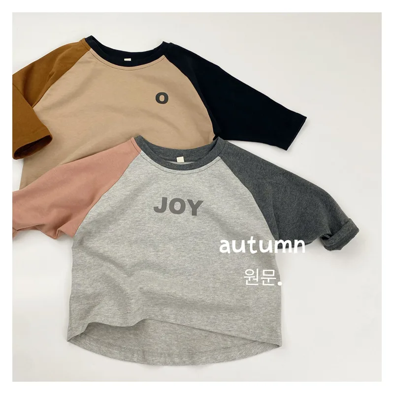 【KID】五穀ラテ配色ラグラン長袖Tシャツ