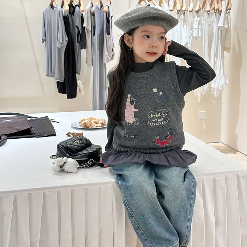【KID】キッズキャットモチーフニットベスト
