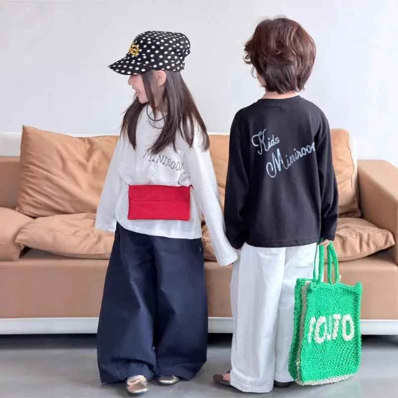 【KID】英字ロゴバックデザイン長袖Tシャツ