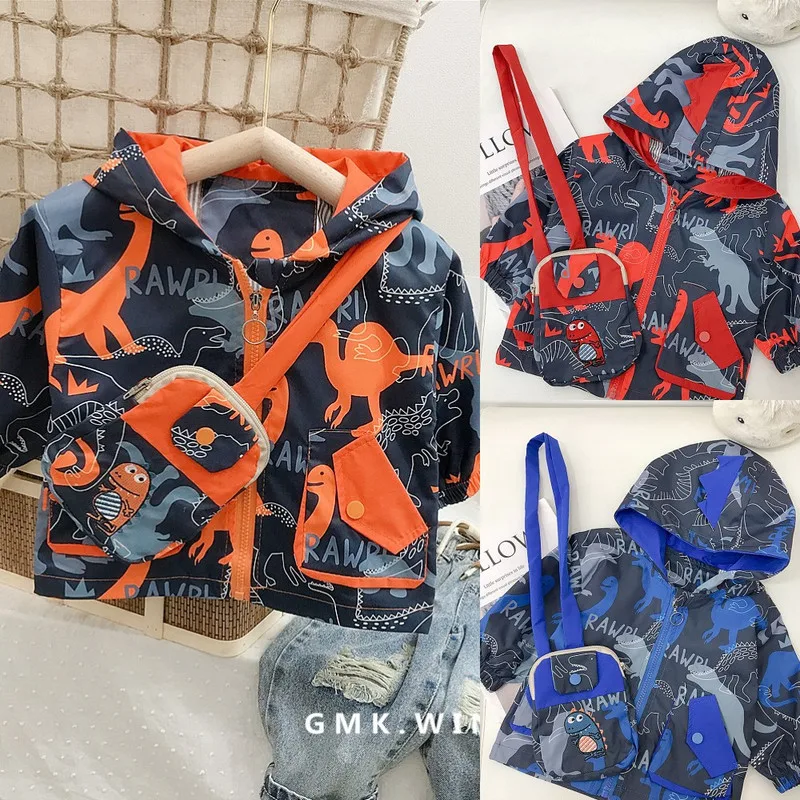 【セット】クラウン恐竜柄フードジャケットバッグセット