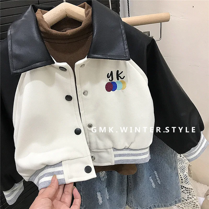 【KID】カラーブロックボタン襟付きジャケット