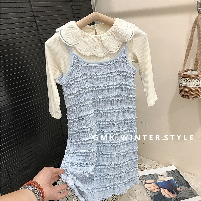 【セット】レース襟フリルキャミワンピースセット