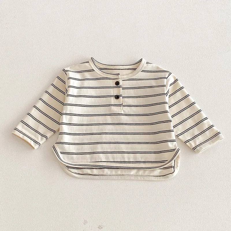アイボリーストライプ長袖Tシャツ