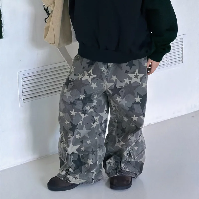 【KID】スター柄カモフラージュワイドパンツ