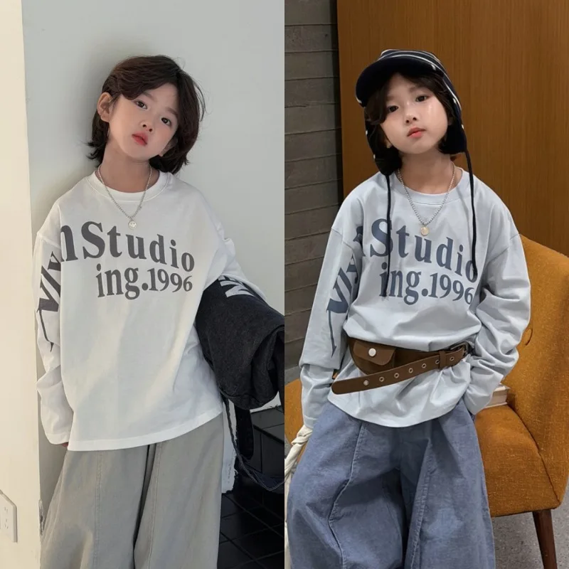 【KID】スタジオ1996英字ロゴ長袖Tシャツ
