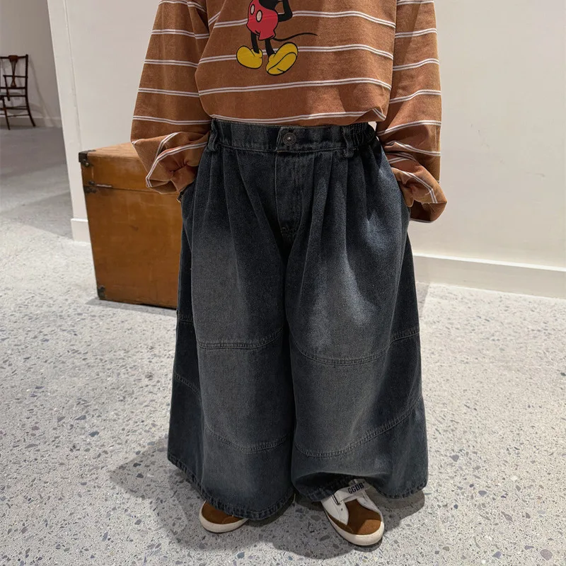 【KID】ワイドシルエットデニムロングパンツ