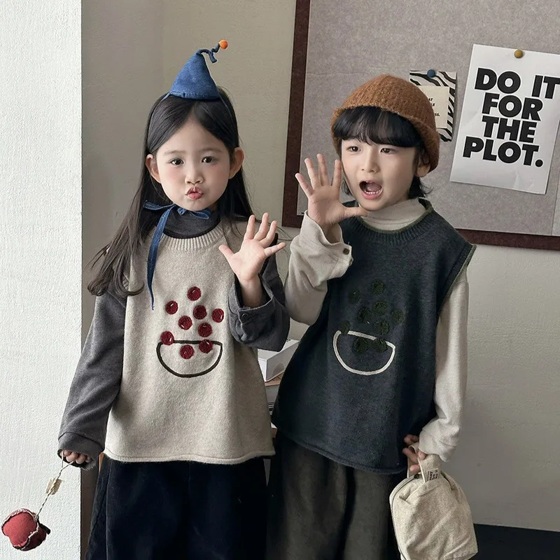 【KID】ボウルモチーフニットプルオーバーベスト