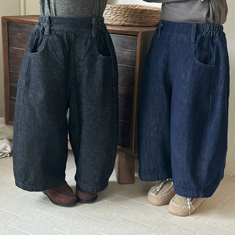 【KID】ルーズシルエットクロップドデニムパンツ