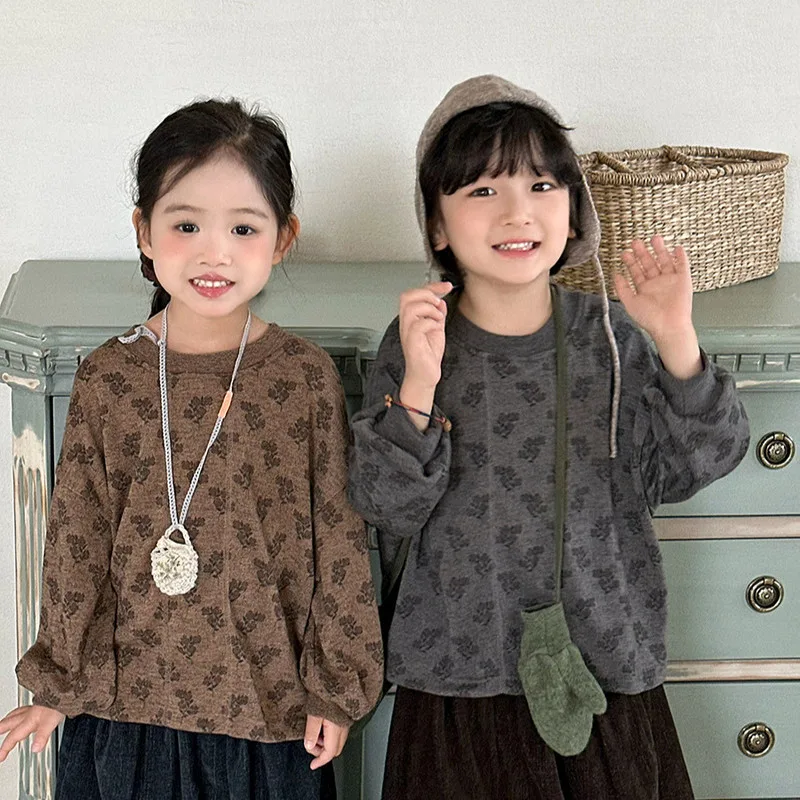 【KID】フラワー柄長袖Tシャツ