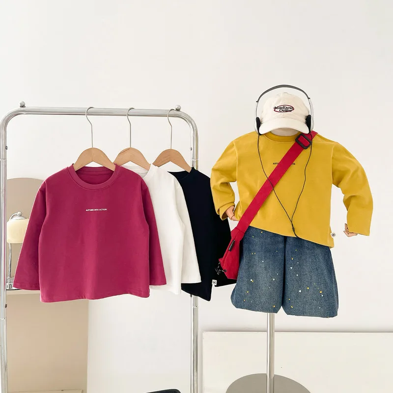【KID】英字デザインカラフル長袖Tシャツ