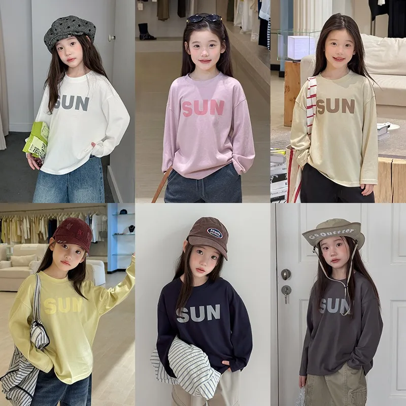 【KID】SUN英字プリント長袖Tシャツ