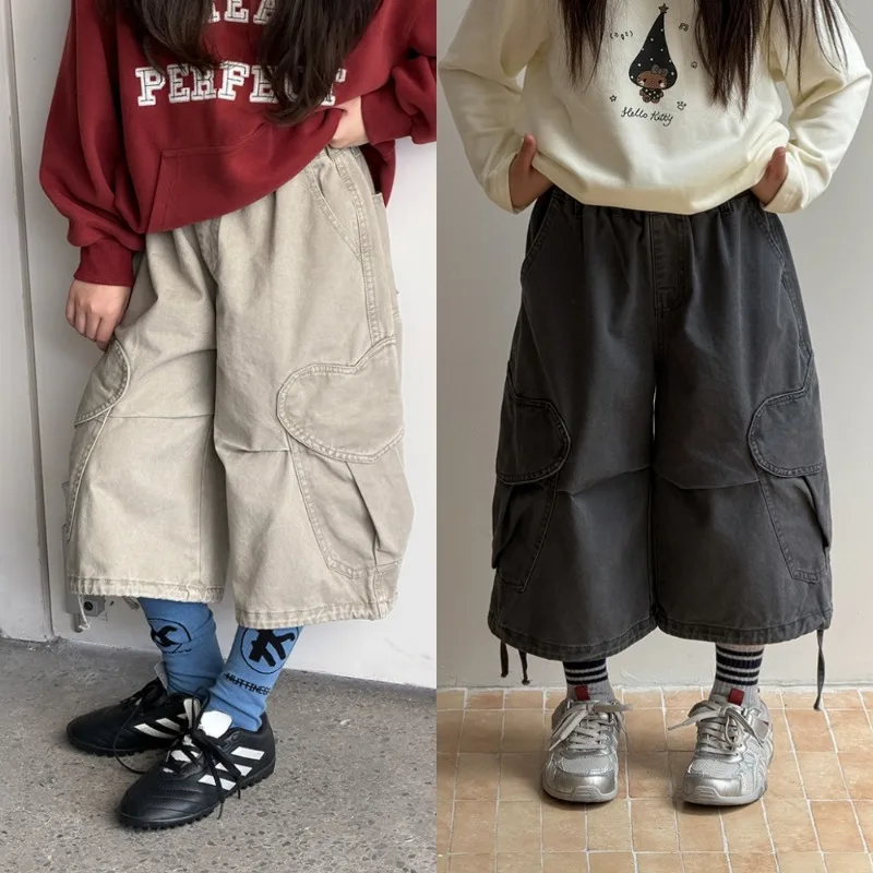 【KID】ハートポケットデニムカーゴハーフパンツ