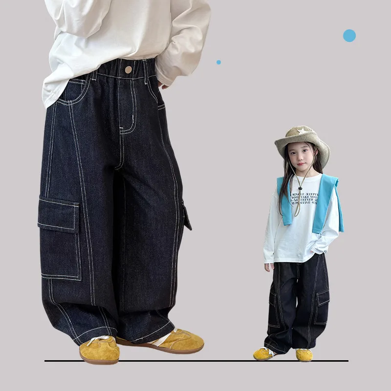 【KID】キャンパスポケットデザインデニムパンツ