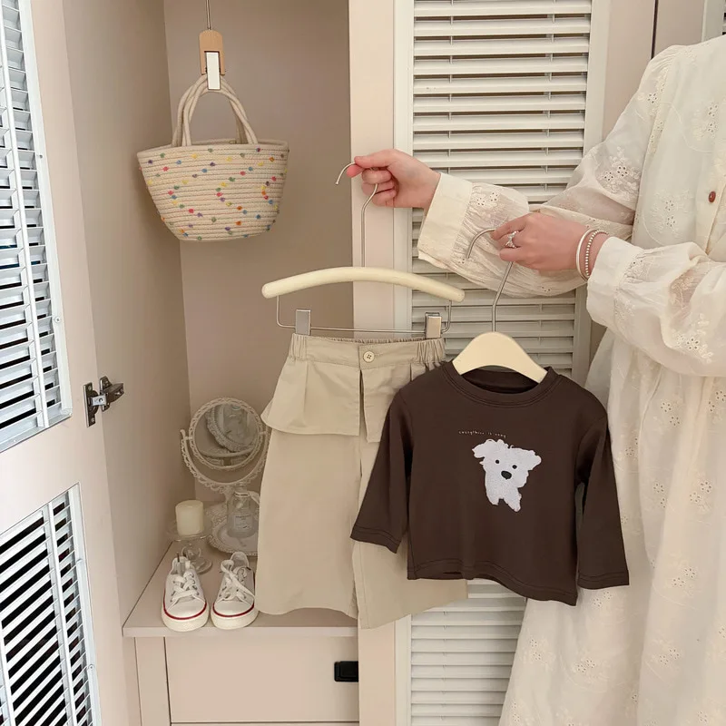 【BABY】ブラウン犬モチーフ長袖Tシャツ