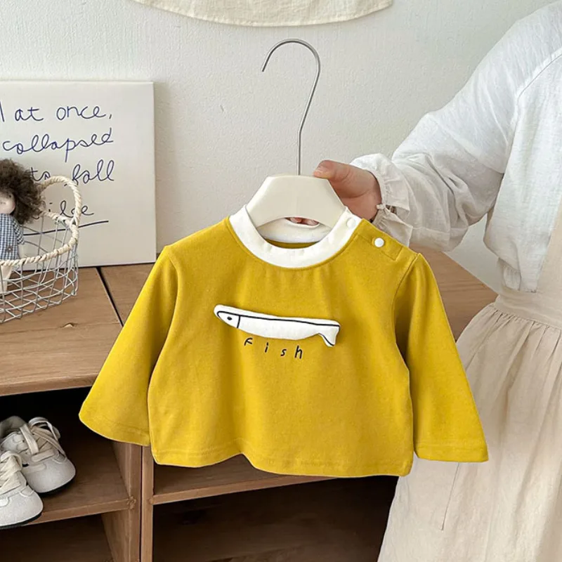 【BABY】フィッシュモチーフキッズ長袖Tシャツ